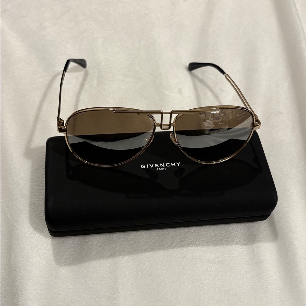 Givenchy Metallic Aviator Sunglasses